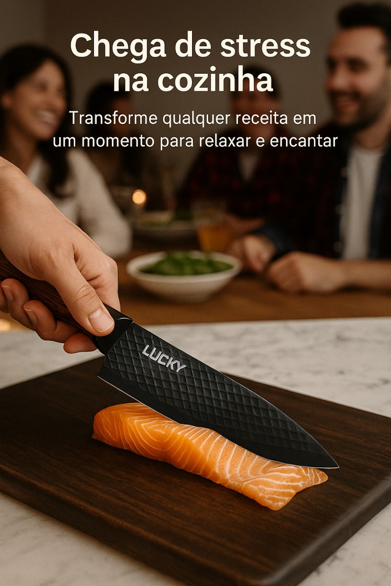 Facas do Chef – Kit Profissional Inox 6 em 1